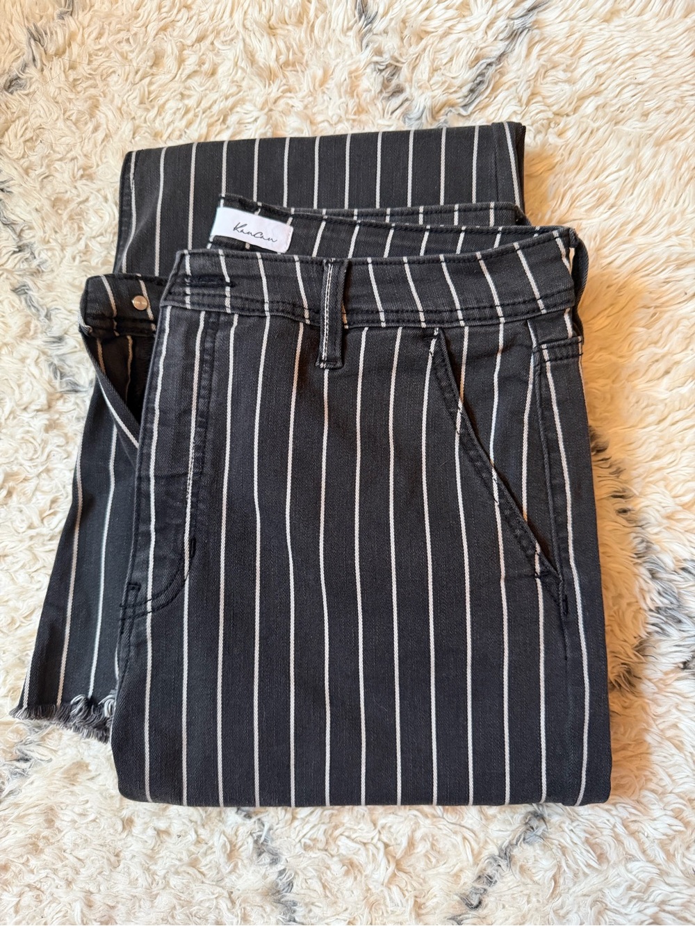 Kancan Black Pinstripe Jeans